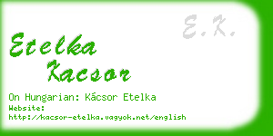 etelka kacsor business card