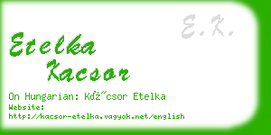 etelka kacsor business card